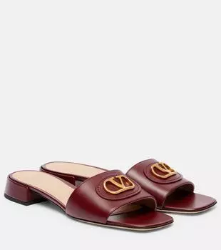 Кожаные шлепанцы VLogo Valentino Garavani, Brick Ruby
