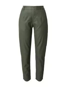 Кожаные штаны OBJECT Slim fit Pants OBJBella Lisa, темно-зеленый