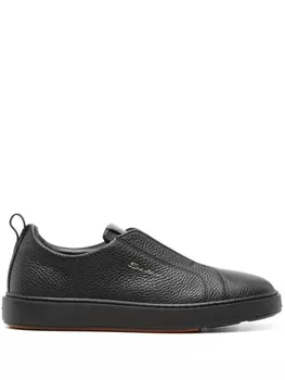 Кожаные слипоны Santoni, черный