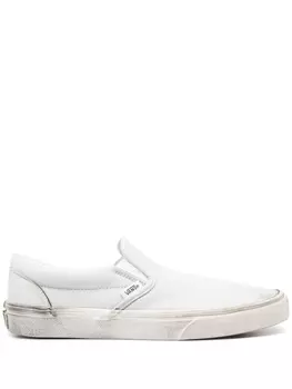 Кожаные слипоны Vans, серый