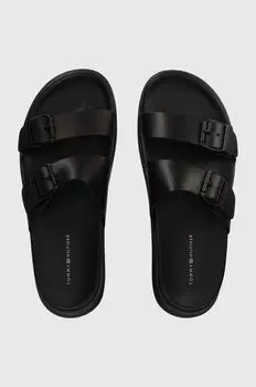 Кожаные тапочки D DENSITY BUCKLE SANDAL Tommy Hilfiger, черный