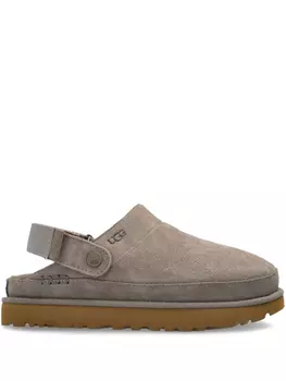 Кожаные тапочки UGG, серый