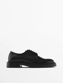 Кожаные туфли дерби Massimo Dutti, черный