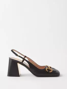 Кожаные туфли horsebit Gucci, черный