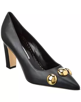 Кожаные туфли Manolo Blahnik Chappa 90, черный