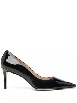 Кожаные туфли Stuart 75 мм Stuart Weitzman, черный