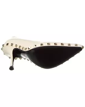 Кожаные туфли Valentino Rockstud 100, белый