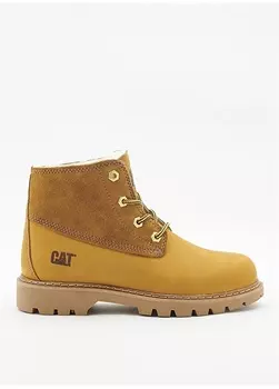 Кожаные желтые женские ботинки Caterpillar