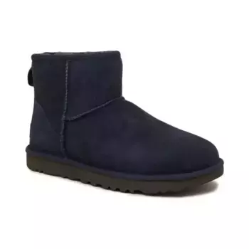 Кожаные зимние ботинки Classic Mini II с добавлением шерсти Ugg, синий