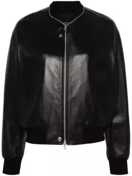 Кожаный бомбер JIL SANDER, черный