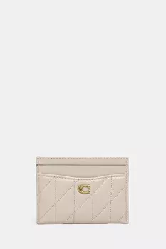 Кожаный чехол для карт Essential Card Case Coach, бежевый