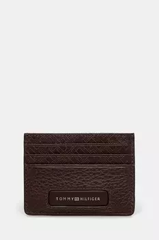 Кожаный чехол для карт Tommy Hilfiger, коричневый