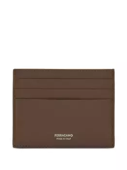 Кожаный картхолдер Ferragamo, коричневый