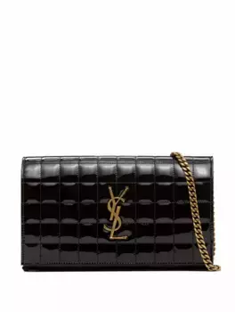 Кожаный клатч Cassandre Saint Laurent, черный