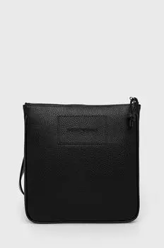 Кожаный клатч Emporio Armani, черный