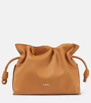 Кожаный клатч фламенко Loewe, оранжевый