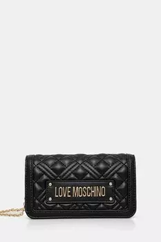 Кожаный клатч Love Moschino, черный