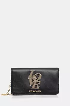 Кожаный клатч Love Moschino, черный