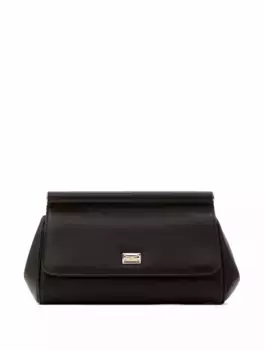 Кожаный клатч Sicily Dolce&Gabbana, черный