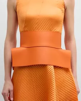 Кожаный корсетный ремень оби-наппа Loewe, цвет Orange