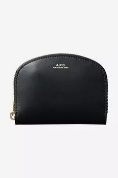 Кожаный кошелек A.P.C., черный