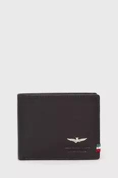 Кожаный кошелек Aeronautica Militare, коричневый
