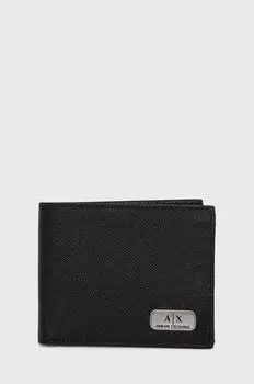 Кожаный кошелек Armani Exchange, черный