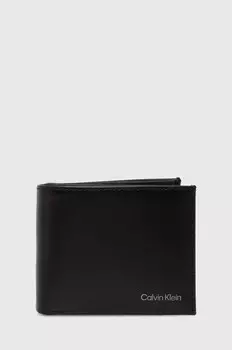 Кожаный кошелек Calvin Klein, черный