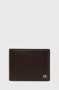 Кожаный кошелек Calvin Klein, коричневый
