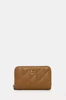 Кожаный кошелек Coach, бежевый