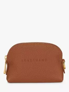 Кожаный кошелек для монет Longchamp Le Foulonn, каштан