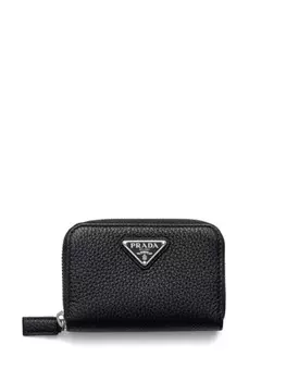 Кожаный кошелек для монет Prada, черный