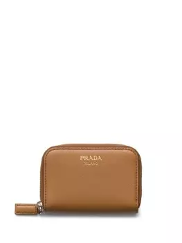 Кожаный кошелек для монет Prada, коричневый