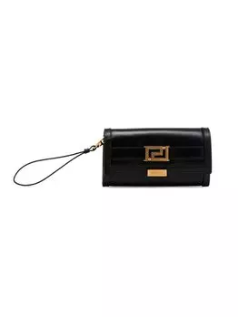 Кожаный кошелек Greca Goddess Continental Versace, черный