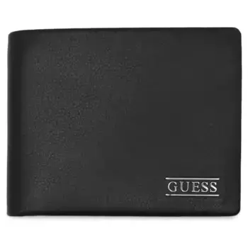 Кожаный кошелек Guess, черный