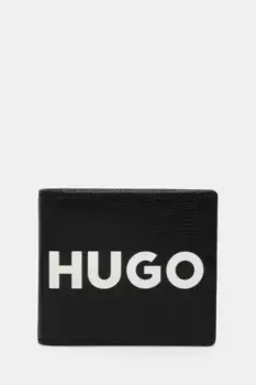 Кожаный кошелек HUGO, черный