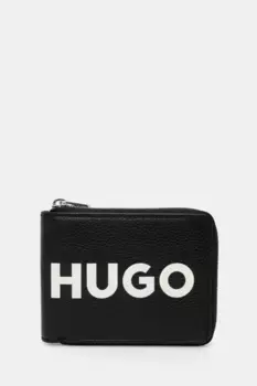 Кожаный кошелек HUGO, черный