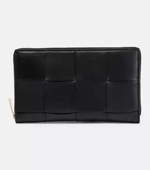 Кожаный кошелек Intreccio Bottega Veneta, черный