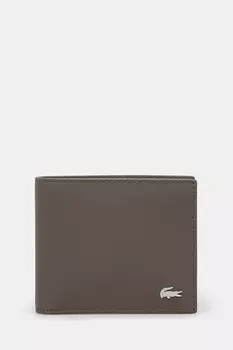 Кожаный кошелек Lacoste, бежевый