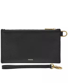Кожаный кошелек на руку Fossil, черный