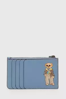 Кожаный кошелек Polo Ralph Lauren, синий