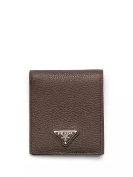 Кожаный кошелек Prada, серый