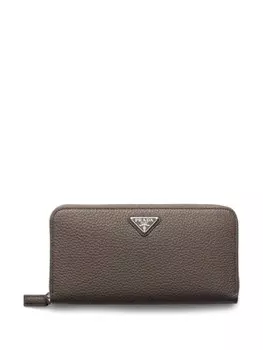 Кожаный кошелек Prada, серый