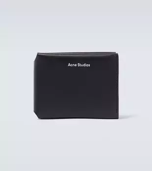 Кожаный кошелек с логотипом Acne Studios, черный
