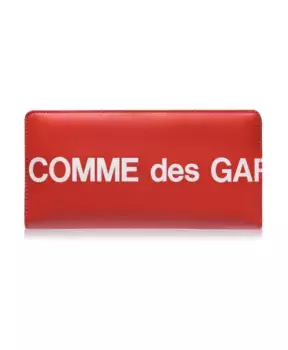 Кожаный кошелек с логотипом Comme Des Garons, красный