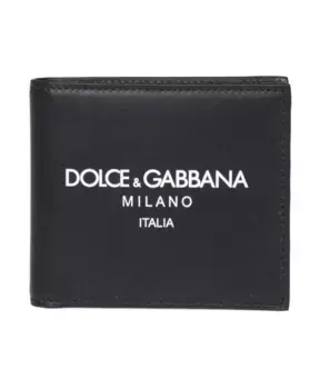 Кожаный кошелек с логотипом Dolce & Gabbana, черный