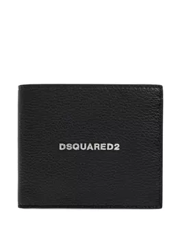 Кожаный кошелек с логотипом DSQUARED2, черный