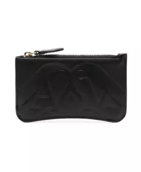 Кожаный кошелек S с логотипом Alexander Mcqueen, черный