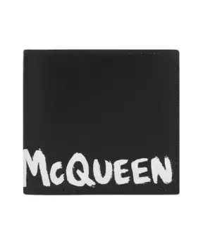Кожаный кошелек S с логотипом Alexander Mcqueen, черный