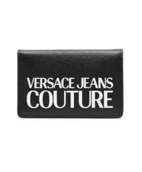 Кожаный кошелек S с логотипом M Versace Jeans Couture, черный